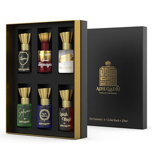 Assorted Luxury Non Alcoholic Roll-On Attar Perfume Collection for Men &amp; Women Long-Lasting Fragrance Set Gift Hamper for Him &amp; Her Ideal for Special Occasions 6 Bottles of 5.5ml Each