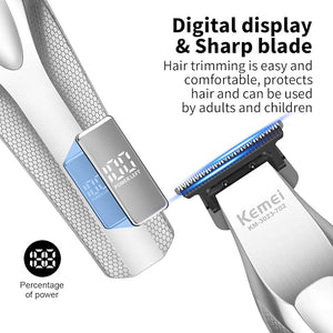 KEMEI KM-3023-702 Professional Hair Clipper for Men Cordless Rechargeable Hair Trimmers Clippers for Hair Cutting Beard Trimmer with USB Perfect Gifts for Men