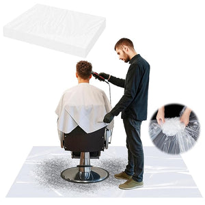 Breling 50 Pcs 48 x 37.4 Inch Extra Large Disposable Haircutting MatDisposable Hair Collection Mat For BarbershopsSalons And Pet Grooming
