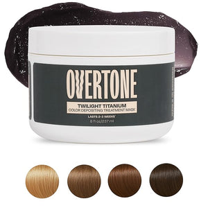Overtone Semi Permanent Hair Color Conditioner Extreme Silver is Twilight Titanium 8 oz Nourishing Damage-Free Color Depositing Mask for All Hair with Shea Butter &amp Coconut Oil Cruelty-Free