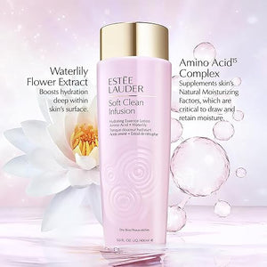Est?e Lauder Soft Clean Infusion Hydrating Skin Essence Face Lotion Toner with Amino Acid + Waterlily 13.5 Fl Oz
