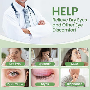 Aroma Season Vibrating Heated Eye Mask for Dry Eyes, 3000mAh Cordless Warm Eye Compress for Stye, Blepharitis, Rechargeable Electric Eye Heating Pad for MGD, Included Hygienic Eyelid Sheets