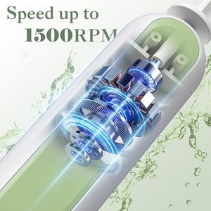 Electric Makeup Brush Cleaner Machine -15000RPM Fast Deep Cleaning and Dry Make Up Brushes Efficient Cleaning with Storage Cas, Portable Spinning Washer, Gift for Women-Green