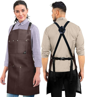 Under NY Sky Leather Apron and Tool Holder - Professional Products for Hair Stylists Barbers &amp Hairdressers