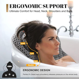 Bath Pillow Bathtub Pillow 4D Bath Pillows for Tub Neck and Back Support Luxury Spa Bath Tub Pillow Fit Hot Tub Bathtub Relaxing Bath Accessories Spa Gifts for Women Adults