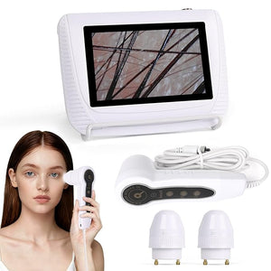 Scalp and Skin Analysis Machine 5 Inch Digital Scalp Camera with 50x/200x Lenses Rechargeable Skin Health Detection Use for Home Spa and Salon