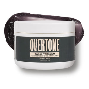 Overtone Semi Permanent Hair Color Conditioner Extreme Silver is Twilight Titanium 8 oz Nourishing Damage-Free Color Depositing Mask for All Hair with Shea Butter &amp Coconut Oil Cruelty-Free