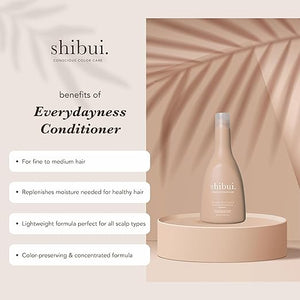 SHIBUI Everydayness Conditioner Lightweight Hydration &amp Color Protection with Peach &amp Babassu Oils for Fine to Medium Hair Color-Safe &amp Silicone-Free