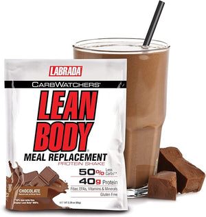 Labrada Carb Watchers Lean Body Hi-Protein Meal Replacement Shake Chocolate Ice Cream 2.29-Ounce Packets (Pack of 42)