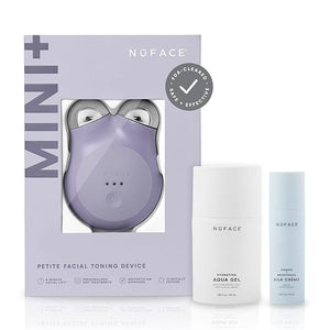 NuFACE MINI+ Microcurrent Facial Device Kit - FDA Cleared Face Sculpting &amp Skin Tightening Device to Contour Lift &amp Tone + Microcurrent Gel Activator &amp Silk Creme - Violet Dusk