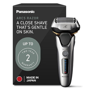 Panasonic ARC5 Electric Razor for Men with Pop-up Trimmer Wet Dry 5-Blade Electric Shaver with Intelligent Shave Sensor and 16D Flexible Pivoting Head - ES-ALV6HS (Silver)