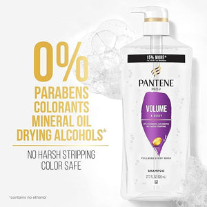 Pantene Shampoo Conditioner and Hair Treatment Set Volume &amp Body for Fine Hair Safe for Color-Treated Hair