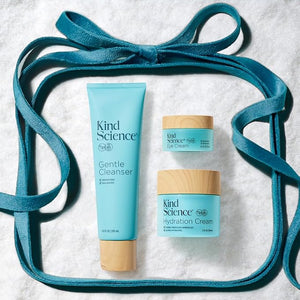 Kind Science 3-Piece Skin Care Set Gentle Cleanser Hydration Cream Eye Cream - Essential Anti Aging Trio - Anti Aging Skin Care Set for Women - Paraben Dye &amp Fragrance Free Cruelty Free