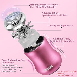 Mini Electric Shaver for Women Face Facial Hair Removal for Women Facial Hair Remover Ladies Face Razor Shaver for Travel Cordless Portable Aluminum Alloy Valentines Day Gifts for Her (Pink)