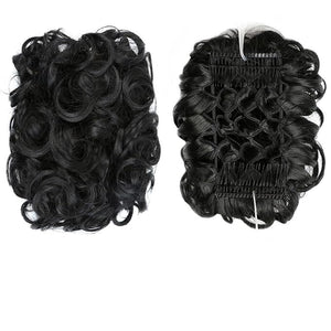 EARSHOT Hair Buns Hair Piece Synthetic Messy Bun Wig Hair Pieces Wavy Curly Bun Ponytail Hair Extensions Bun Hair Comb Women Bun Wig Hair Accessories For Girls (Color : 1)