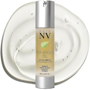 Ker-Argan Oil | Keratin &amp Argan Infused Hair Serum for Frizz Control Shine Repair &amp Heat Protection | Lightweight Non-Greasy Smoothing Oil for Dry Damaged Color-Treated Hair