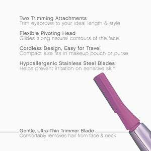 Panasonic Women¡¯s Facial Hair Remover and Eyebrow Trimmer with Pivoting Head Includes 2 Gentle Blades for Brow and Face and 2 Eyebrow Trim Attachments Battery-Operated ? ES2113PC
