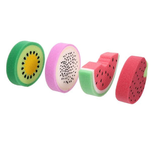 Fruit Bath Sponges 4pcs Kids Cute Body Scrubbers Shower Cleansing Sponges for Bathing Accessories
