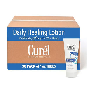 Curel Daily Healing Body Lotion for Dry Skin Dermatologist Recommended Hydrating Body Lotion with Advanced Ceramides Complex 1 Oz Pack of 30