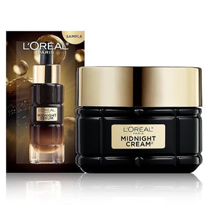L'Oreal Paris Age Perfect Anti-Aging Midnight Cream Face Moisturizer to Reduce Wrinkles and Firm Skin 1.7oz + Serum Sample