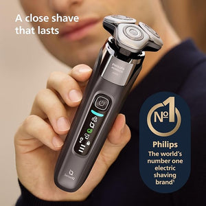 Philips Norelco Shaver i9000 Wet &amp Dry Electric Shaver Dark Slate SenseIQ Technology Triple Lift &amp Cut System 360 Rotating Dual SteelPrecision Precision Blades Quick Clean Pod X9002/82