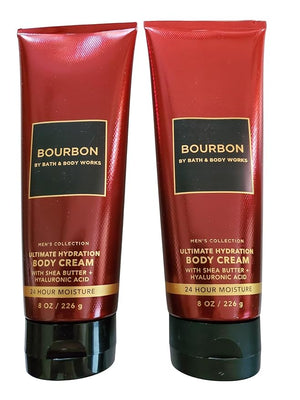 Bath &amp Body Works Men's Bourbon Ultimate Hydration Body Cream 8 Ounces Pack of 2