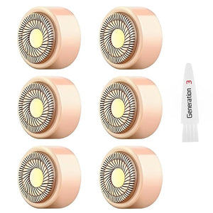 Generation 3 Replacement Heads Compatible with New Version Finishing Touch Flawless Facial Hair Remover, Double Halo for Gen 3, 18 Karat Gold-Plated, 6 Pack