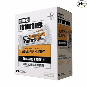 Rise Bar Rise Minis Mini Protein Bars Almond Honey 24 Snack-Size Protein Bars 1.05 oz (30 g) Each