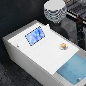 Foldable Bathtub Cover 59x31.5 Shutter Bath Lid Freestanding Bathtub Covers Anti-dust Bathtubs Cover Insulation PVC Bathtubs for Home Bathroom Spa Experience (59x31.5)