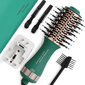 Dual Voltage Travel Hair Dryer Brush Mini Hot Air Hair Styling Tool, 110-240V European Oval Shape Jet Brush, 2 Inch Lightweight Design &amp; Universal Plug, Easy Pack Worldwide