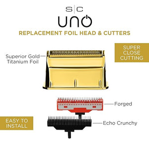 StyleCraft Uno Cordless Single Foil Shaver Mini Travel Size Portable Gold Titanium Premium Head Turbocharged motor