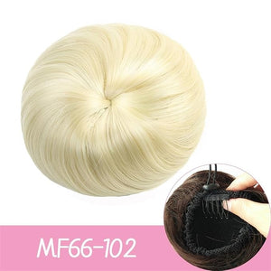 Messy Hair Bun Synthetic Hair Bun Straight Chignon for Women Girls Clip in Hair Tail Extension Hairpiece Drawstring Ballet Hair Bun Ponytail Extension Ponytail Hairpiece for Daily Wear (Color : 102