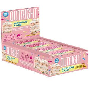 Outright Bars - Birthday Cake Peanut Butter - Whole Food Protein Bar - No Sugar Alcohols - MTS Nutrition (12 Count)