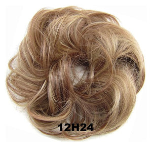 SONGCHAO Fake Hair Bun 1 Pack Messy Bun Hair Hoops Ponytail Hair Extensions Synthetic Donut Hair Bun Curly Wavy Hair Bun Wigs for Women Hair Accessories (Color : 12H24)