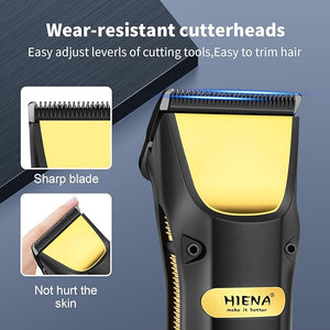 HIENA PRO Professional Hair Clippers Set for Men Cordless Clipper Kit &amp Trimmer Set Electric Foil Shavers and Beard Trimmers Ear Nose Hair Trimmer Set &amp Facial Grooming Tool Kit Gifts for