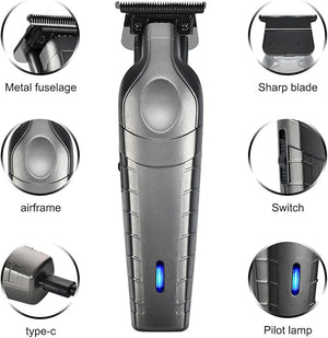 Blackout Trimmer Plus Zero Gap Barbers Tonic Blackout Trimmer Premium Zero-Gapped Cordless Rechargeable Safety Razor Hair Clipper Mens Grooming Shaving Kit for Face Mustache Body Ear (Black)