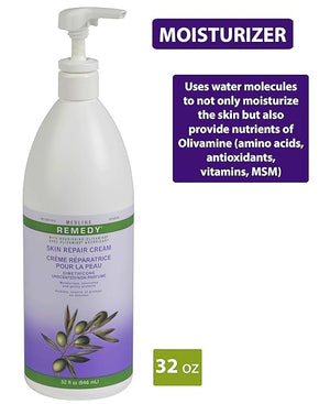 Medline Remedy Unscented Olivamine Skin Repair Cream and Body Lotion 32 Fluid Ounce