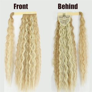 Hair Chignon 22 Inch Synthetic Corn Wavy Long Ponytail Wig Wrap Hair Clip Extensions Ponytail Hair Bun Women Hair Accessories Hair Pieces For Women(4)