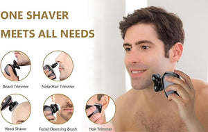Five in one Razor USB Charging Cable Instruction Manual Cleaning Brush Silicone Head Barber Head face wash Head Nose Hair Device Shaver 5 Knife Head Limit Comb