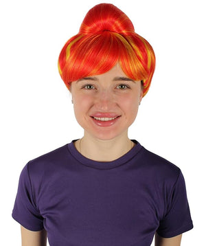 Women's Premium Bun Wig - Adjustable Capless Hair extensions with Realistic Synthetic Fibers - Multi-Color Elegant Bun Hairpiece for Halloween Cosplay and Everyday Wear Orange Ombre