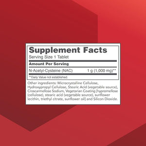 PROTOCOL FOR LIFE BALANCE NAC N-Acetyl Cysteine 1000mg - Glutathione Production &amp Respiratory Function - 120 Tabs