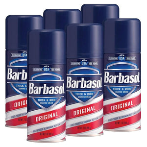 Barbasol Original Thick and Rich Shaving Cream 7 Ounce Pack of 6