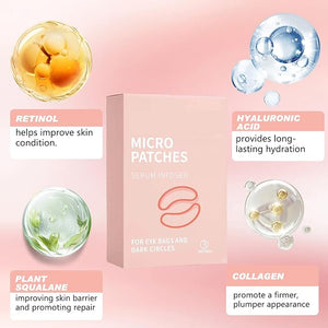 Micro Eye Patches Under Eye Patches for Puffy Eyes and Dark Circles Forehead &amp Smile Line Patches Facial Anti Wrinkle Patches Skin Care Masks for Women (4 Pairs)