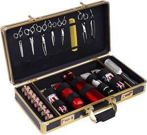 Professional Barber Case Barber Carrying Case Portable Travel Stylist Tool Box with Lock Professional Salon Hair Cutting Grooming Kit Storage Organizer for Clippers Scissors Barber Supplies