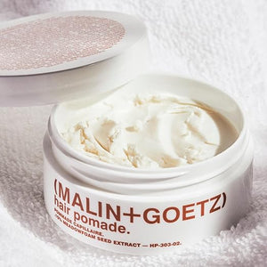 MALIN+GOETZ Hair Pomade | Firm Hold Styling for Volume Shape &amp Texture | Beeswax Meadowfoam Cannabis &amp Soybean Oils | Tames Flyaways + Smooths Ends | Vegetarian + Cruelty-Free (2 oz)