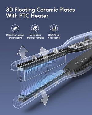 Wavytalk Pencil Flat Iron, 3/10" Small Iron for Short Hair, Pixie Cut and Bangs, Tiny Beard Straightener with Dual Voltage &amp; Adjustable Temp, Mini Hair Edges Heating Up in 15s