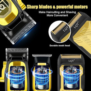 Professional Hair Clippers for Man,Hair Clippers Electric Shavers Razor T-Blade Hair Trimmer, 3 in 1 Cordless Barber Trimmer Bald Shavers LED Display Gifts (3PCS)