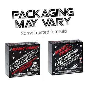 MANIC PANIC Flash Lightning Hair Bleach Kit - Bleach Powder + 30 Volume Developer - Hair Lightener for Dark Shades - Lifts Up to 5 Levels - Achieve Medium to Light Blonde - Vegan &amp Cruelty-Free (3