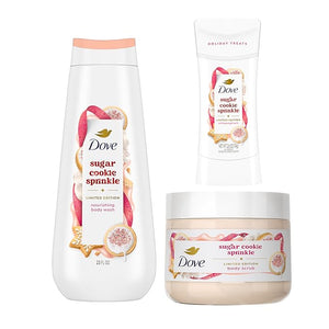 Dove Limited Edition Holiday Treats Mixed 3 Count Sugar Cookie Sprinkle Value Pack for Hydrated &amp Soft Skin