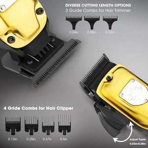 Karrte Professional Hair Clippers and Trimmer Set for Men T-Shaper Trimmer &amp Foil Shaver Nose &amp Ear Hair Trimmer Cordless Clippers and Grooming Set Hair Cutting Kit